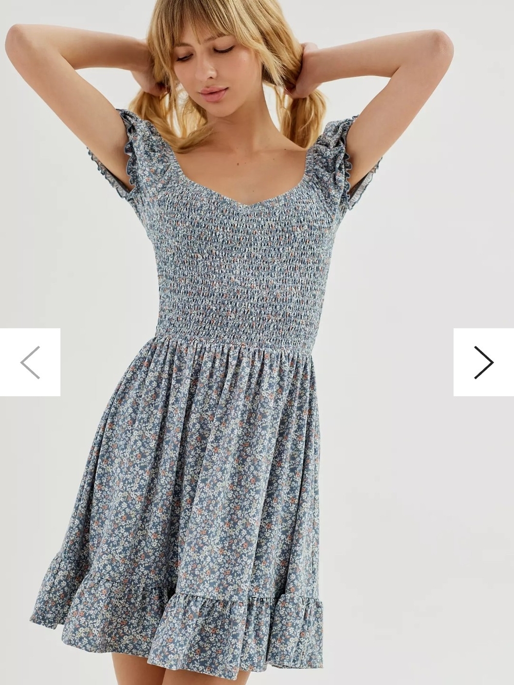 Urban Outfitters Tessie Floral Smocked Mini Dress | XS | Cottagecore